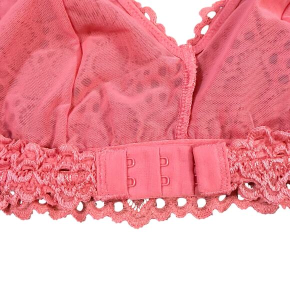 Aerie lace halter bralette in coral pink color - Small - Picture 4 of 8